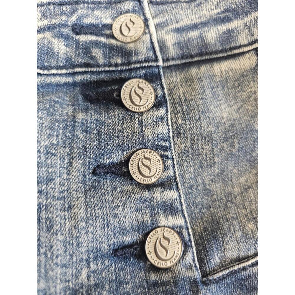 Cello Denim Jeans Pants Acid Wash High Waist Skinny Size 7 Jr Buttons Closer - Picture 4 of 16